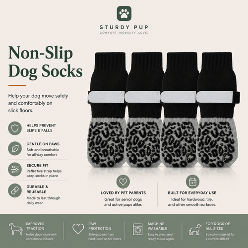 Non-Slip Grip Socks for Senior Dogs for senior dogs - Dog Mobility by Sturdy Pup