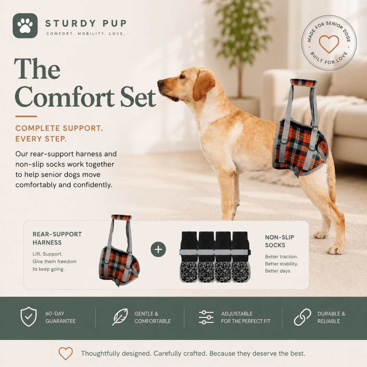 The Comfort Set for senior dogs - Dog Mobility by Sturdy Pup